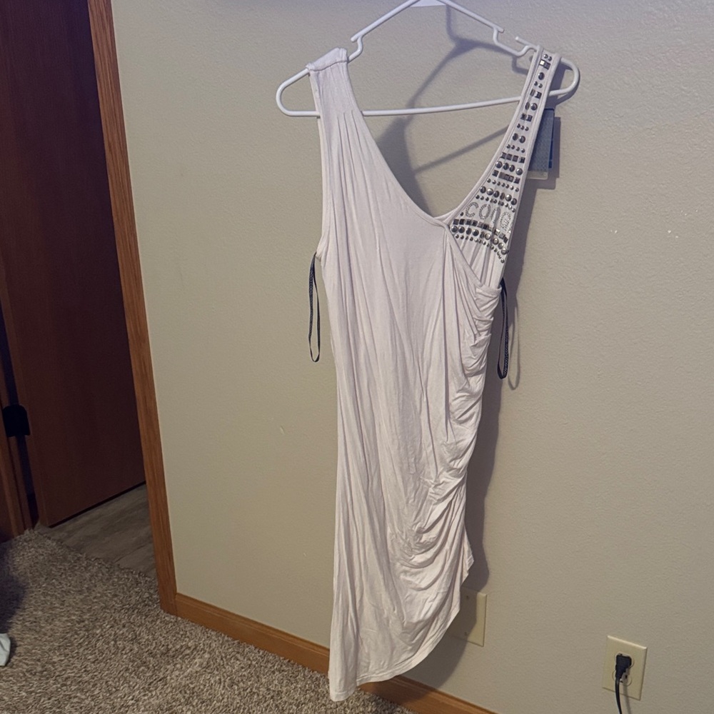 COOGI Vintage Dress in White with Metallic Details